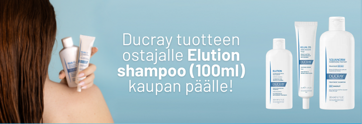 Ducray tuotteen ostajalle Elution Shampoo (100ml) kaupan päälle!