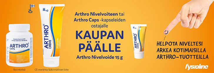 Arthro nivelvoide kaupan päälle yhden Arthro-tuotteen ostajalle.