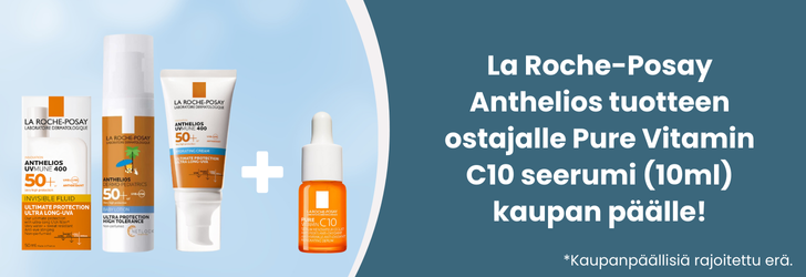 La Roche-Posay Anthelios tuotteen ostajalle Pure Vitamin C10 seerumi (10ml) kaupan päälle!