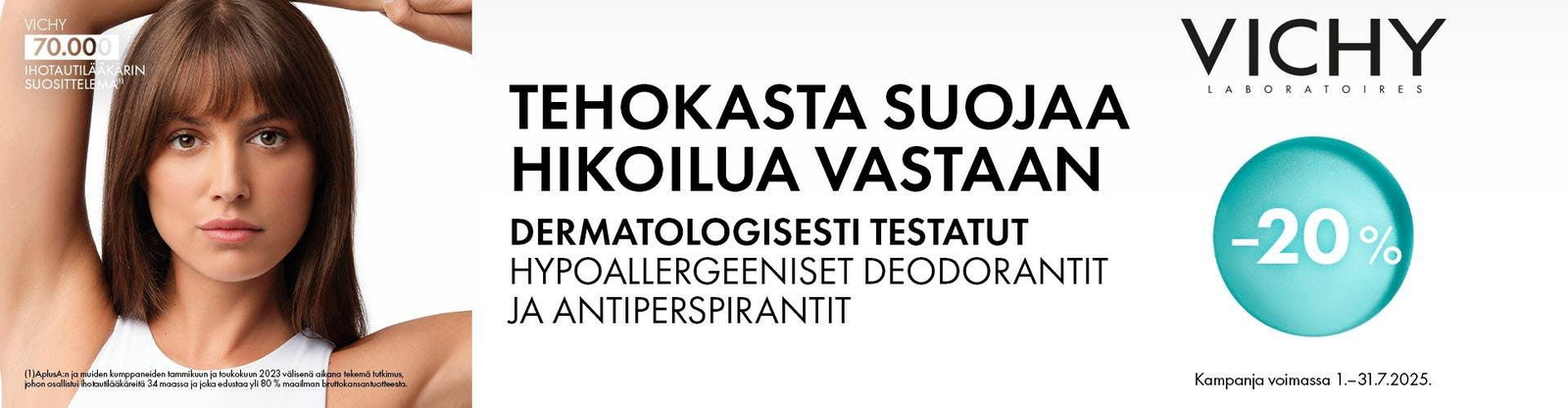 Tehokasta suojaa hikoilua vastaan! Vichy deot -20% heinäkuun ajan!