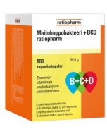 Maitohappobakteeri + BCD ratiopharm 100 kapselia