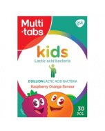 Multi-tabs Kids Maitohappobakteeri + B1- ja B6-vitamiini Vadelma-Appelsiini 30 purutabl