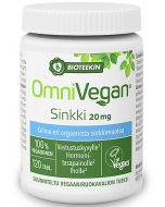 Bioteekin OmniVegan Sinkki 20 mg, 120 tabl.