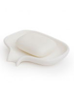 Bosign Silicone Soap Saver Dish with Draining Spout White