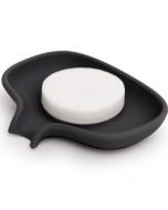 Bosign Silicone Soap Saver Dish with Draining Spout - Small, Black