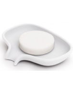 Bosign Silicone Soap Saver Dish with Draining Spout - Small, White