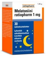 Melatoniini ratiopharm 1 mg 30 tablettia