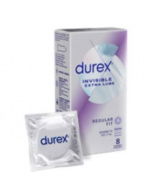 Durex Invisible Extra Lube Regular Fit Kondomi 8 kpl