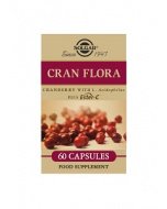 Solgar® Cran Flora + Ester-C® karpalo, maitohappobakteeri ja C-vitamiini, 60 kaps