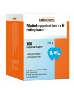 Maitohappobakteeri + B ratiopharm 100 kapselia