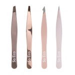 So Eco Combination Tweezer Set Rose Gold pinsettisetti 4 kpl