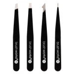 Brushworks HD 4 Piece Combination Tweezer Set Black pinsettisetti 4 kpl