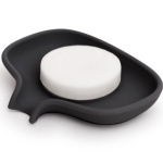 Bosign Silicone Soap Saver Dish with Draining Spout - Small, Black