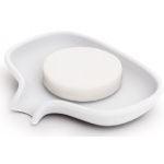 Bosign Silicone Soap Saver Dish with Draining Spout - Small, White