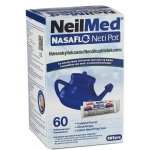 NeilMed NasaFlo Netipot Nenähuuhtelukannu ja suola-annospussit 60 kpl
