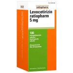 LEVOCETIRIZIN RATIOPHARM 5 mg 100 fol tabl, kalvopääll